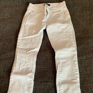 Ann Taylor crop tie hem white jeans